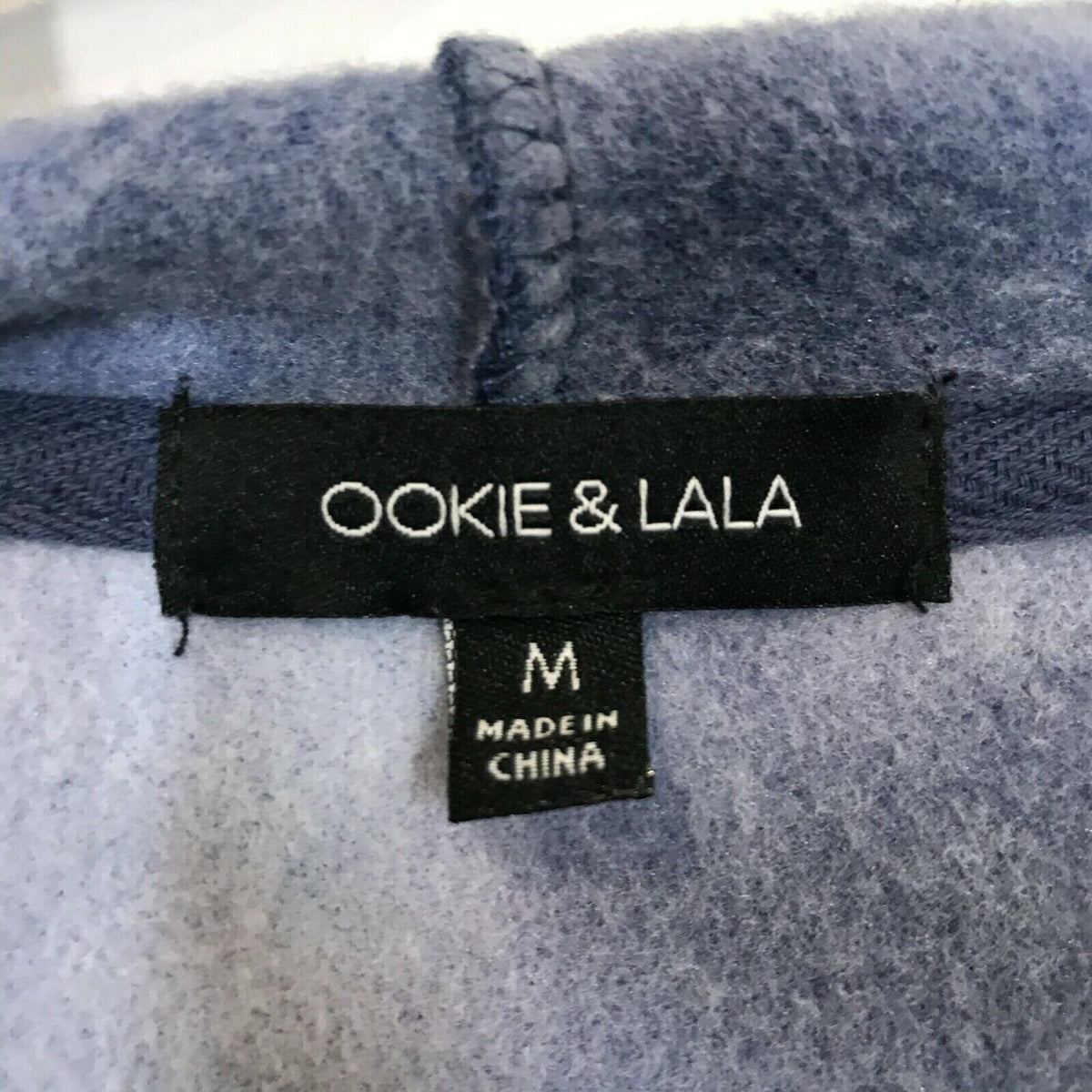 Ookie & LaLa Long Sleeve Pullover Hoodie Navy/White Tie Dye Size Medium NWT