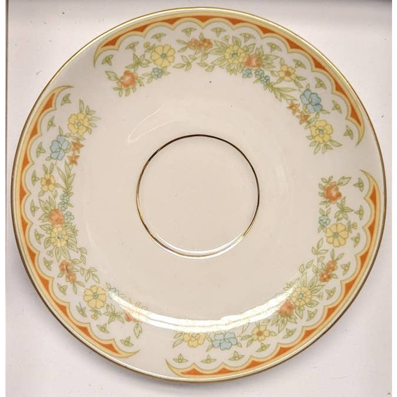 Favolina Karolina Baum Brothers Chelsea Saucer Replacement Golden Rim LOT OF 6