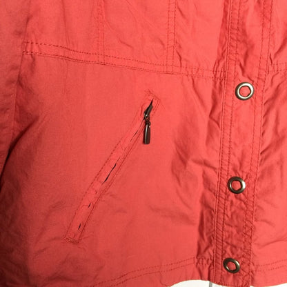 Chico's Snap Button Jacket Long Sleeve Zip Pockets Solid Red Size Large or 2