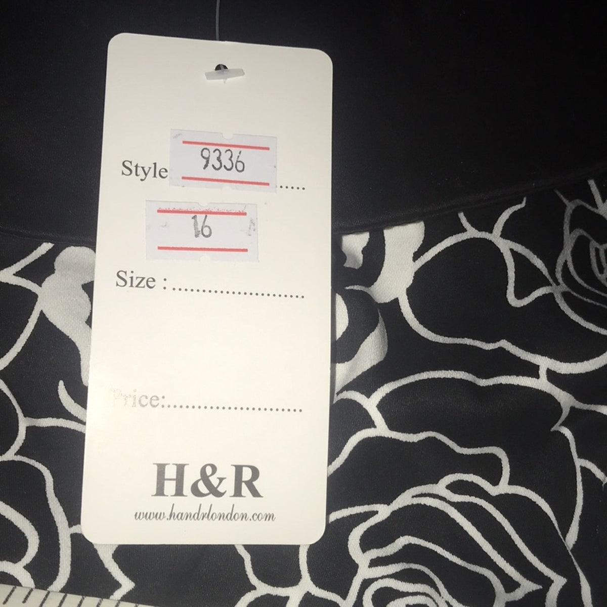 Hearts & Roses NEW Black White Roses Swing Dress Size 12 Fit Flare Pinup Style