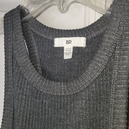 BP Sleeveless Ribbed Knit A-Line Mini Dress Grey Charcoal Heather Size XX-Small
