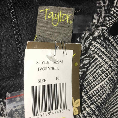 Taylor NEW Asymmetrical Stretch Plaid Print Dress Size 10