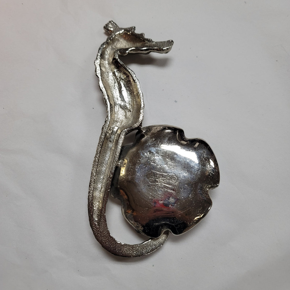 Mudpie silver tone trinket dish ashtray ring holder SEAHORSE beach coastal decor