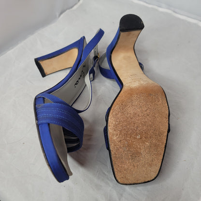 Nina Royal blue heel dress shoes strappy Size 10 Rosyln