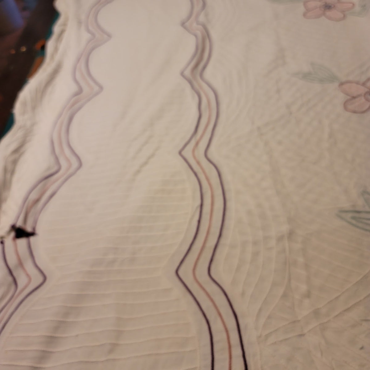 Chenille Full Bedspread Florals NEEDS REPAIR Queen cutter crafts florals flower