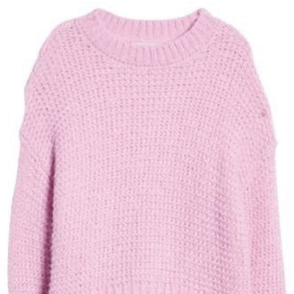Chelsea28 Purple Crewneck Knit Sweater purple ish pink XXS oversized