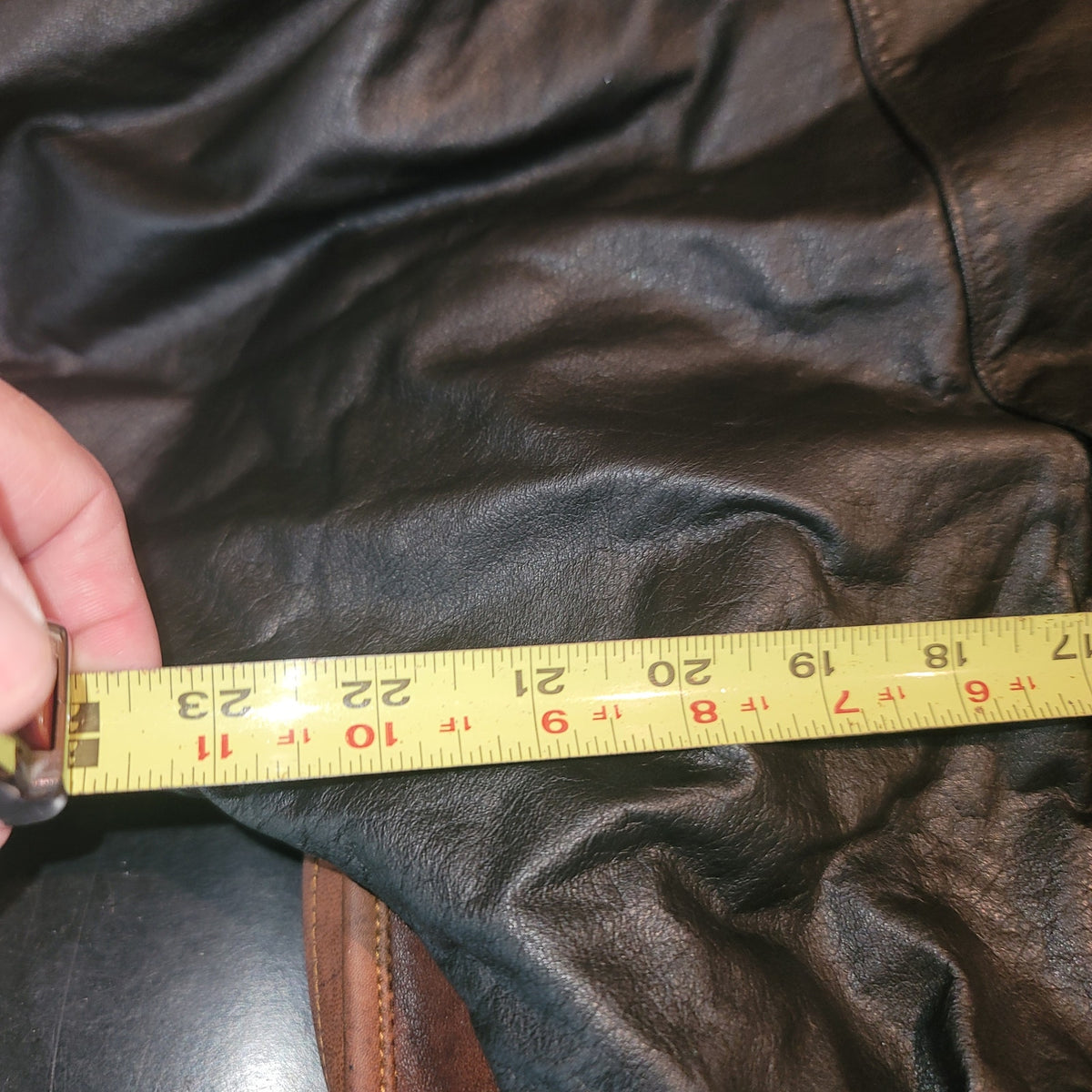 V.S.O.P. COGNAC 100% Large Leather Black Jacket Soft pockets Bolero Cropped Vtg.