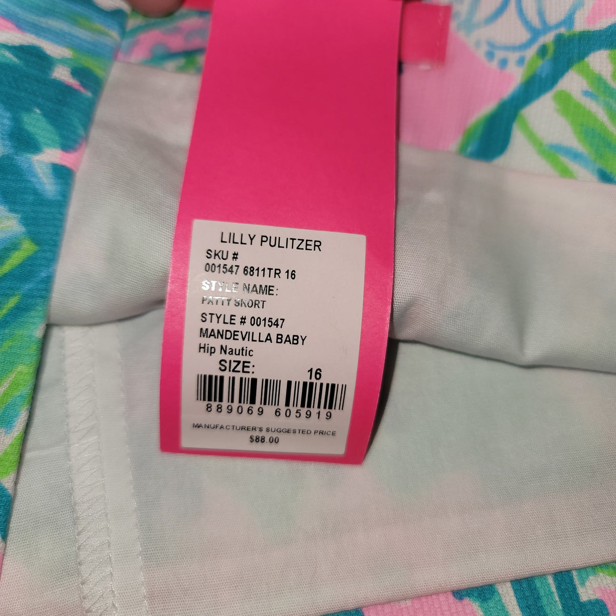 Lilly Pulitzer Patty Skort Mandevilla baby in Hip Nautic Women Size 16 lined NEW