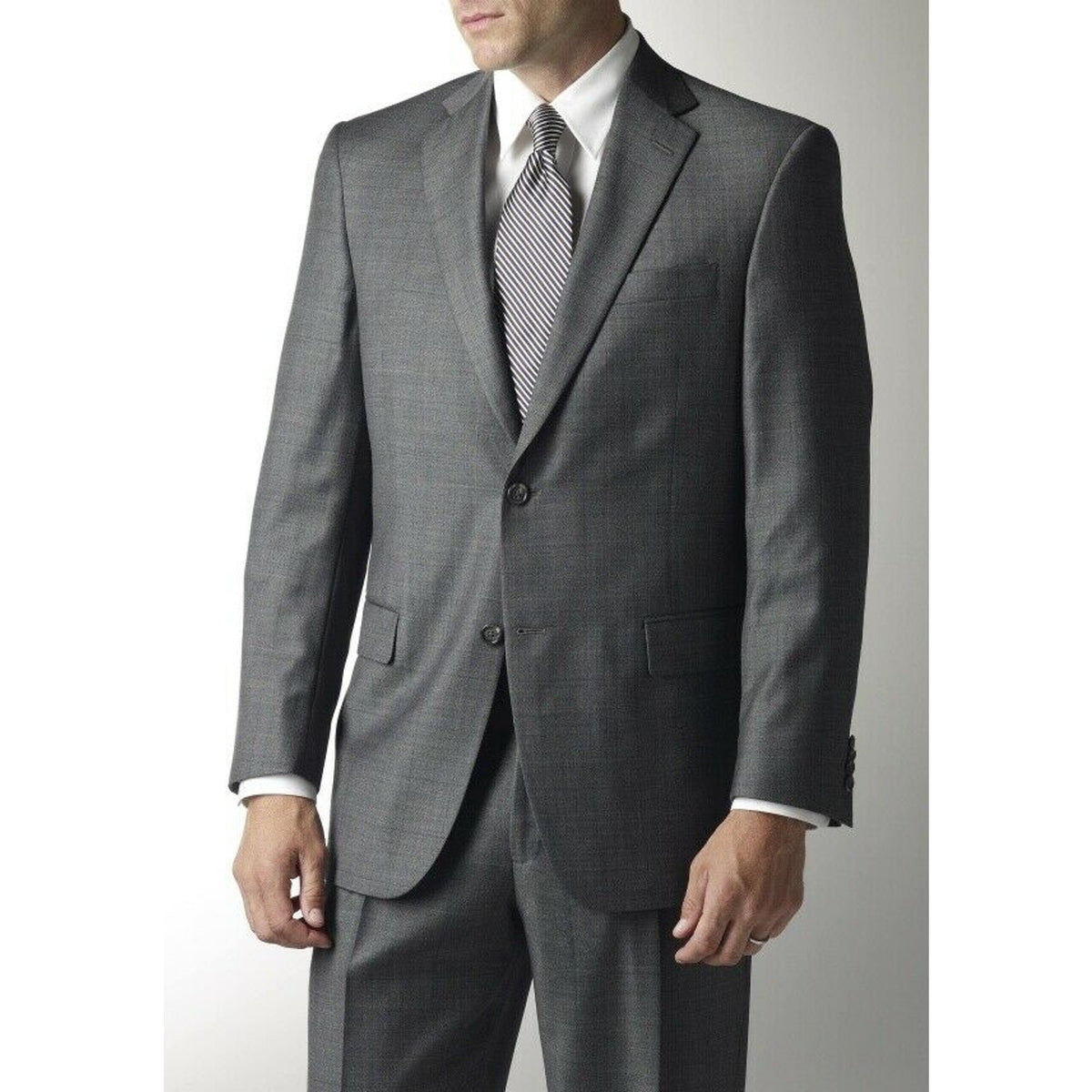 Hart Schaffner Marx 2 Button Windowpane Blazer 100% Worsted Wool Gray 38L