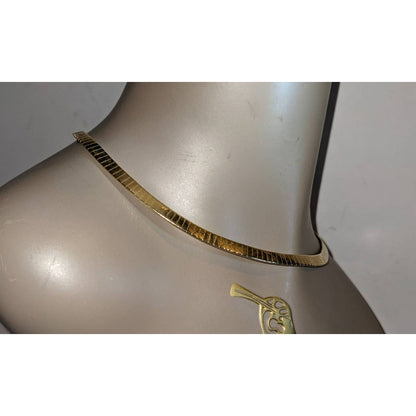 Vintage Golden Chain Choker Flat Square 16" Length Unsigned