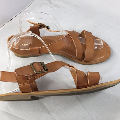 RAMPAGE Maddox Leather Tan Sandals adjustable 8M Spring Summer Beach