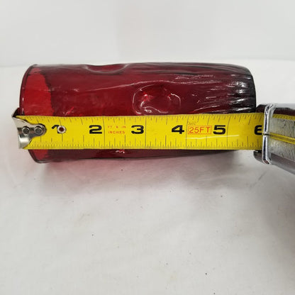 Vintage Ruby Red Textured 6" tall Glass Indented Rocky water drinkware