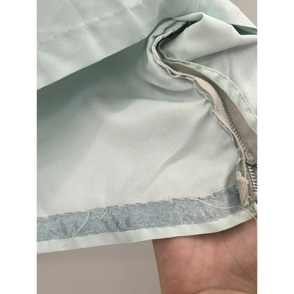 Vintage Sheer Jodel Side Zip Blue Short Sleeve Cropped Round Neck Top