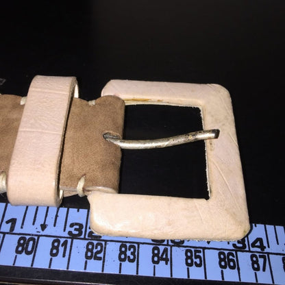 Compagnie Internationale Express Leather Belt Made Italy SMALL whipstitch tan