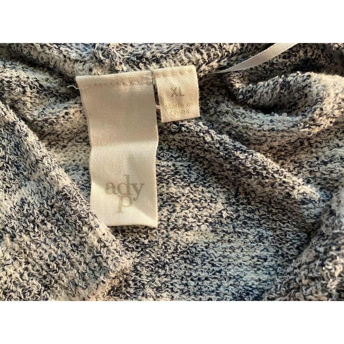 ADY P Space Dye Draped Open Cardigan Sz XL/Extra Large Black & White Marl NWT