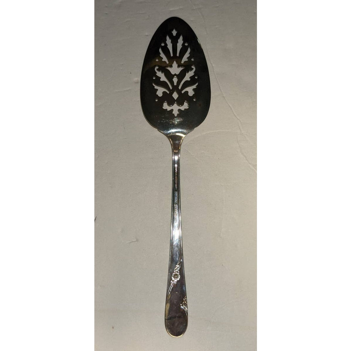 Oneida Community Bridal Wreath 1950 Cake Serving Knife Slotted Wedding Flatware