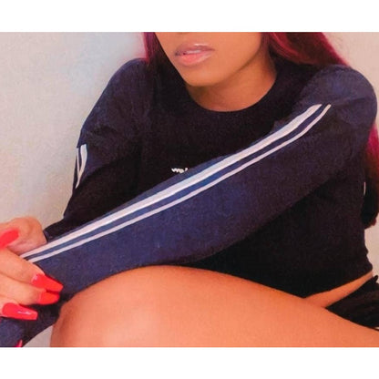 Champion black campus long sleeve Tshirt cropped NEW small tight fit activewear