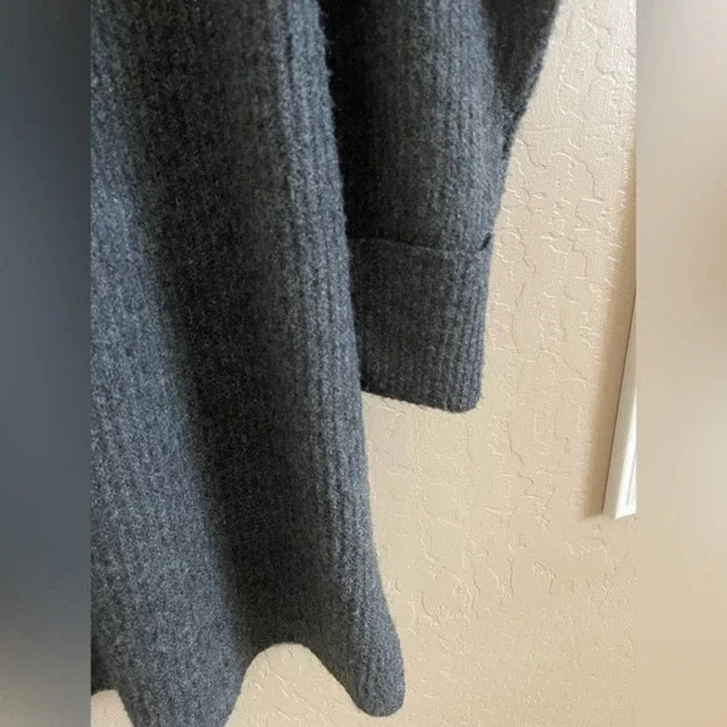 Topshop Funnel Neck Sweater Dress Size 8-10 Gray NWT Cuffed Ribbed Relaxed Fit