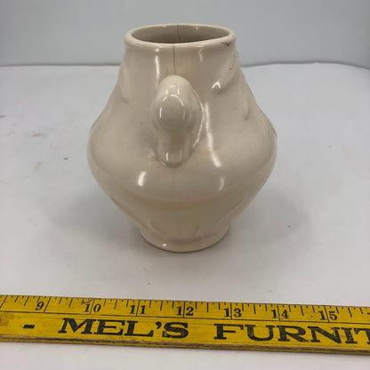 Vintage Weller Double Duckhead handle Glazed Ceramic Vase Leaves Art deco