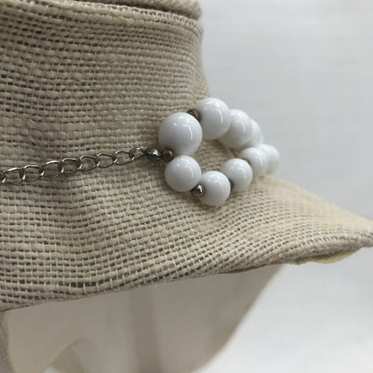 Vintage Double Strand White Beaded Graduated Double Necklace Lobster Clasp