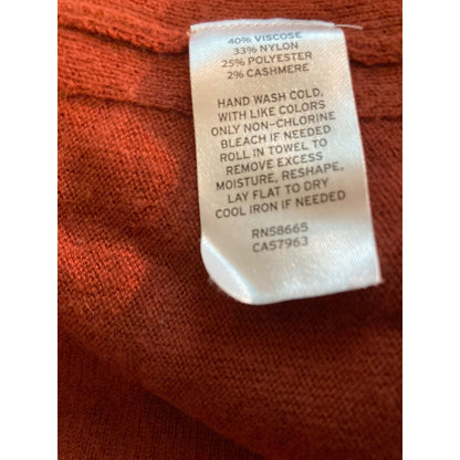 Chelsea28 Oversize Ribbed V-Neck High Low Pullover Sweater Sz Small PUMPKIN NWT