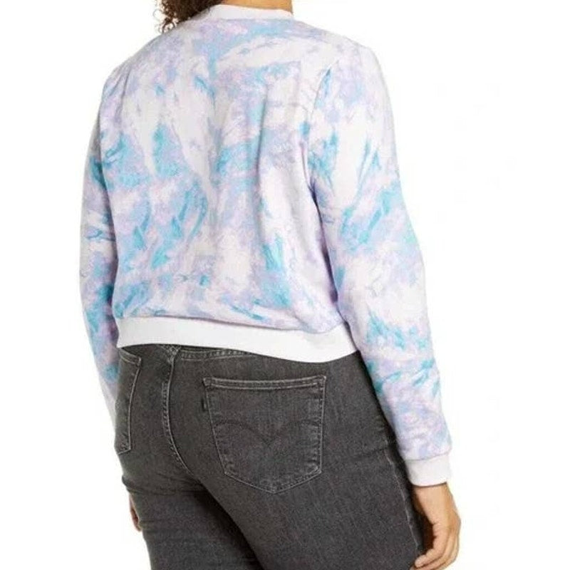 BP. Tie Dye Embroidered Happiness Sweatshirt Top Sz 2X/XXL Purple/Blue NWT