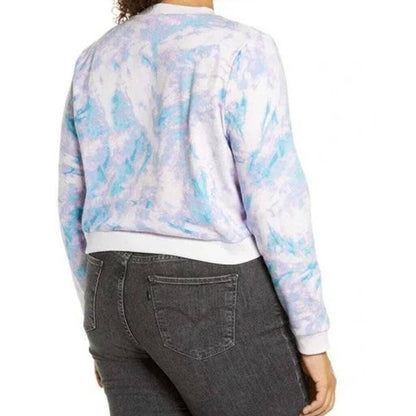 BP. Tie Dye Embroidered Happiness Sweatshirt Top Sz 2X/XXL Purple/Blue NWT