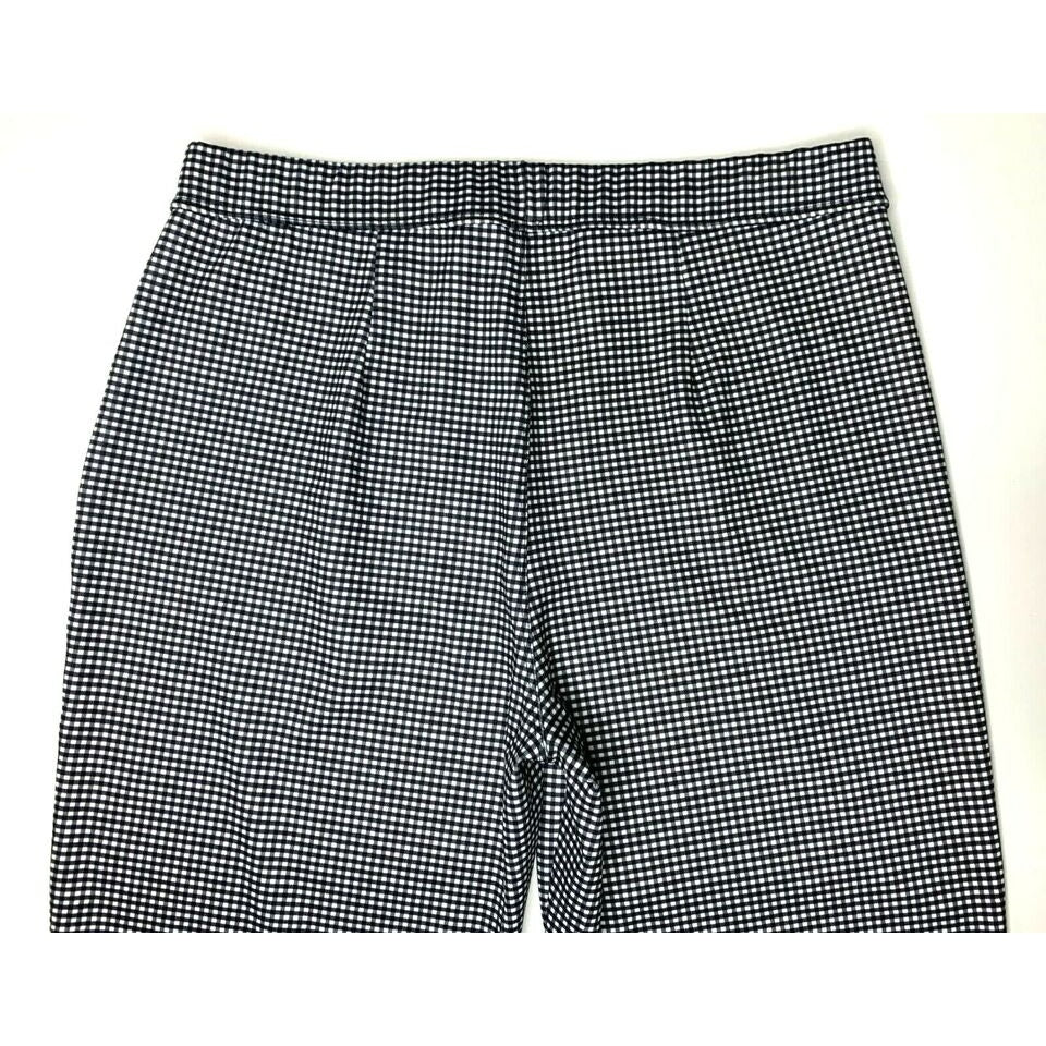 Sanctuary Pull On Flat Front Stretch Crop Pants Plus Sz 3X Black Mini Check NWT