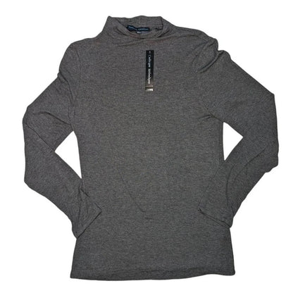 Catherine Malandrino Mock Turtleneck Small Charcoal Heather Gray NEW Silky Soft