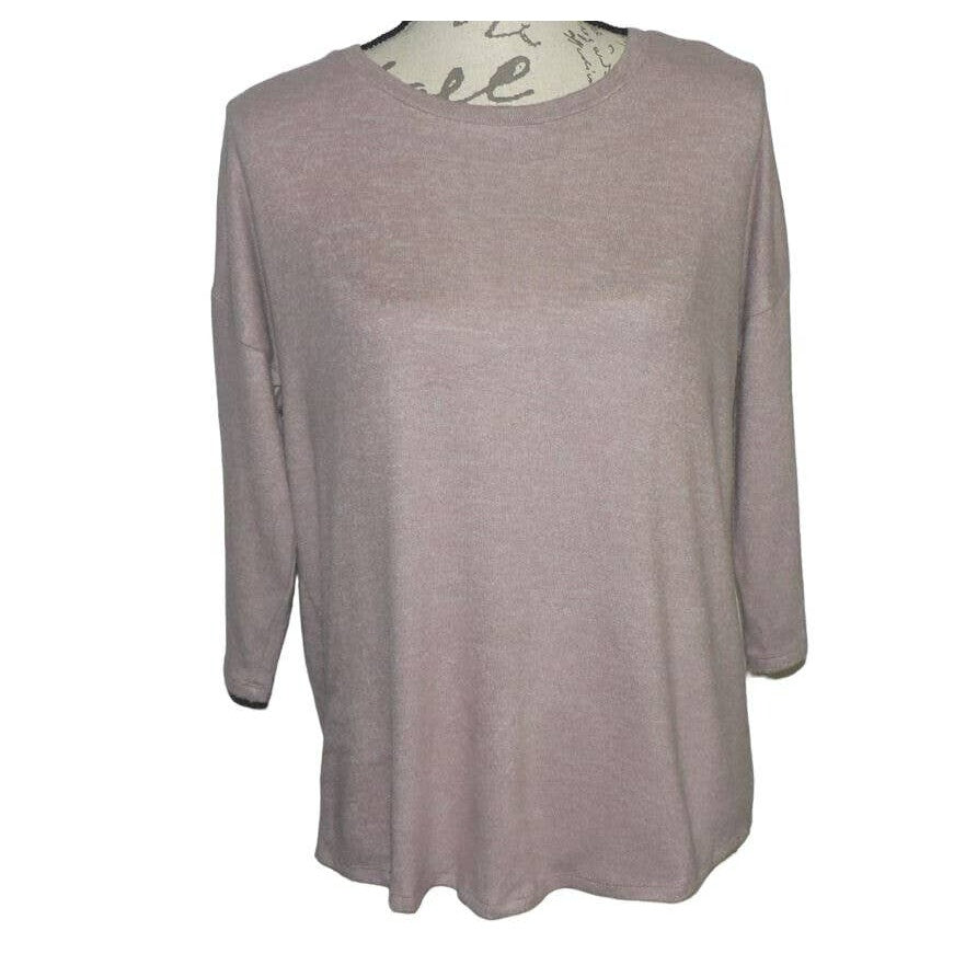 Bobeau Crisscross Split Back 3/4 Sleeve Top Sz XS/Extra Small Adobe Rose NWT