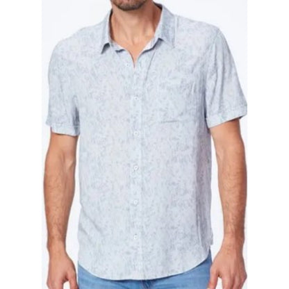 Paige NWT Brayden Short Sleeve Button up Quarry Stormy Sea Small