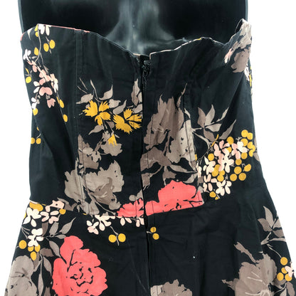 Vintage Sleeveless Belted Fit Flare Dress Halter Neck Backless Floral Circle