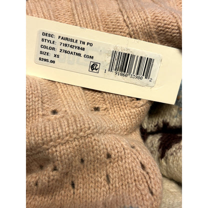 La Vie Rebecca Taylor NWT Fair Isle Turtleneck Sweater Oatmeal Combo XS