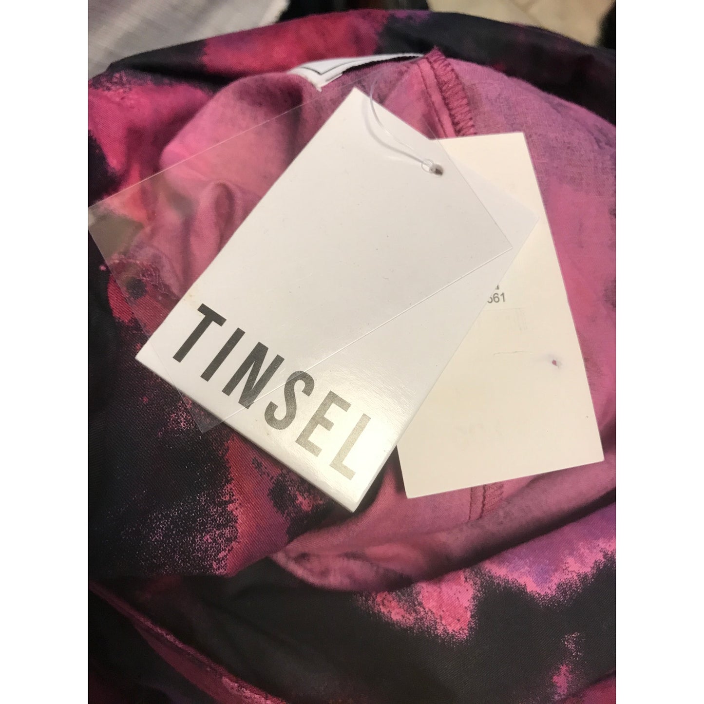 Tinsel Floral Lightweight Trench Jacket Small Purple Tie Dyed Belted Coat NWT