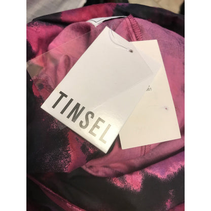 Tinsel Floral Lightweight Trench Jacket Small Purple Tie Dyed Belted Coat NWT