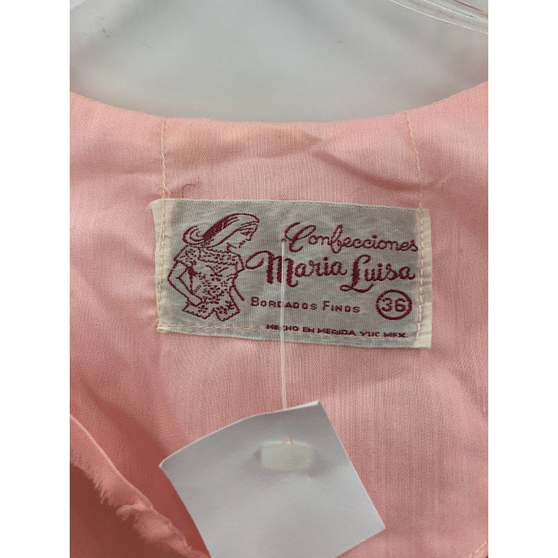 Vintage Confessiones Maria Luisa Pink Embroidered Housedress Size 36