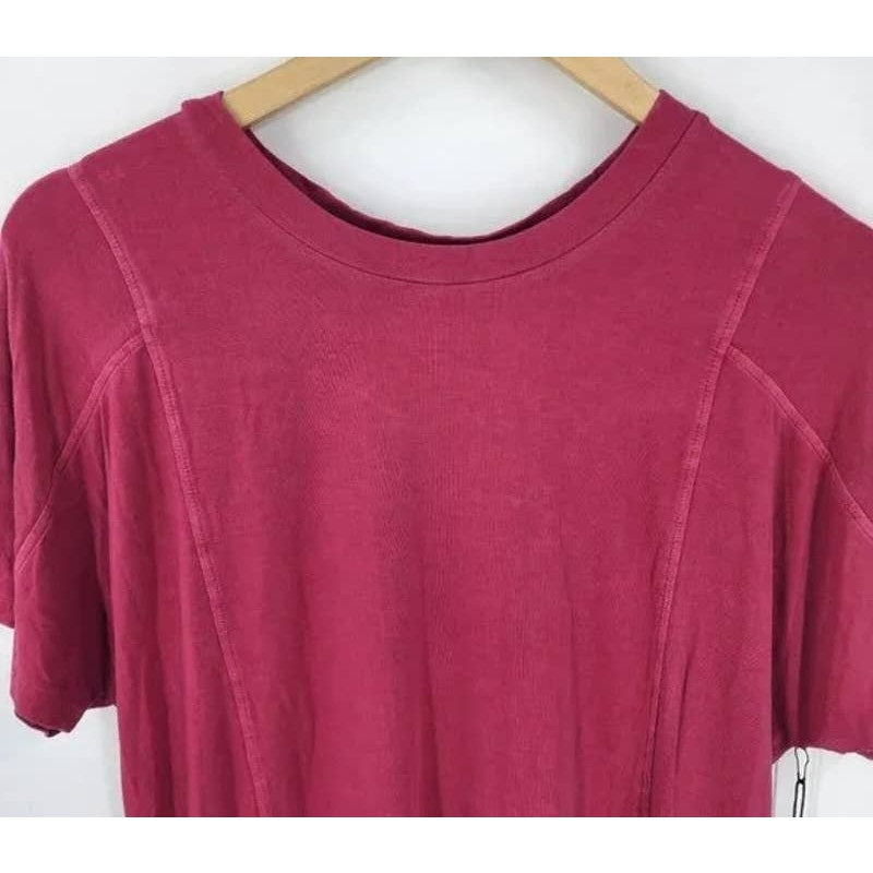 Dear John Bella Mineral Wash Short Sleeve Top XS/Extra Small Fuchsia NWT