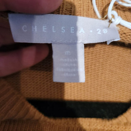 Chelsea 28 High/Low Crew Neck Sweater Long Sleeve Medium Brown Cozy Winter