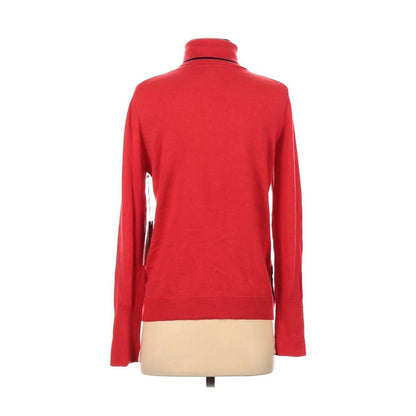 Court & Rowe Turtleneck Sweater Pullover Long Sleeve Ribbed Hem Red Size Small