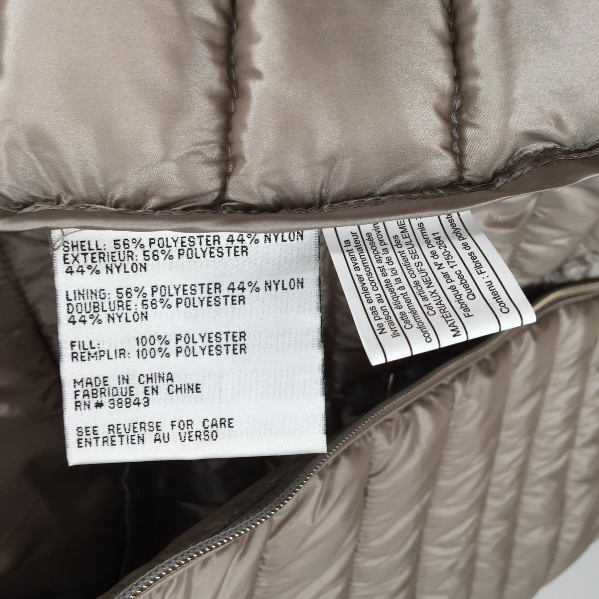 Via Spiga Packable Hooded Down Quilted Puffer Parka Coat Jacket Moonstone Small