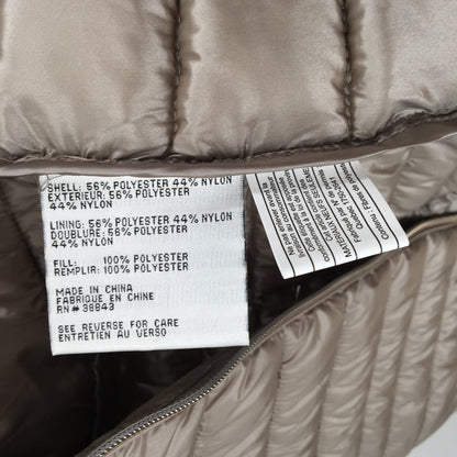 Via Spiga Packable Hooded Down Quilted Puffer Parka Coat Jacket Moonstone Small