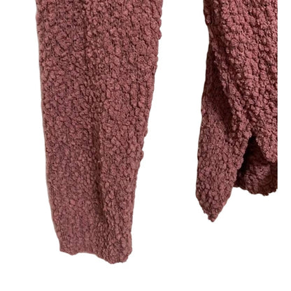 Bobeau Popcorn Turtleneck Sweater Large Mauve/Dusty Rose NEW Bubble Plush Hi Low