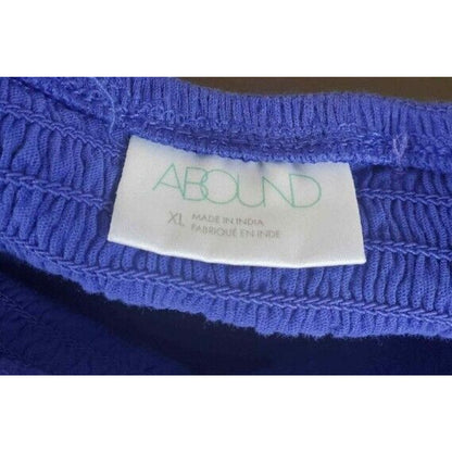 Abound Lettuce Edge Shirred Smocked Off-Shoulder Crop Top XL Violet Blue NWOT