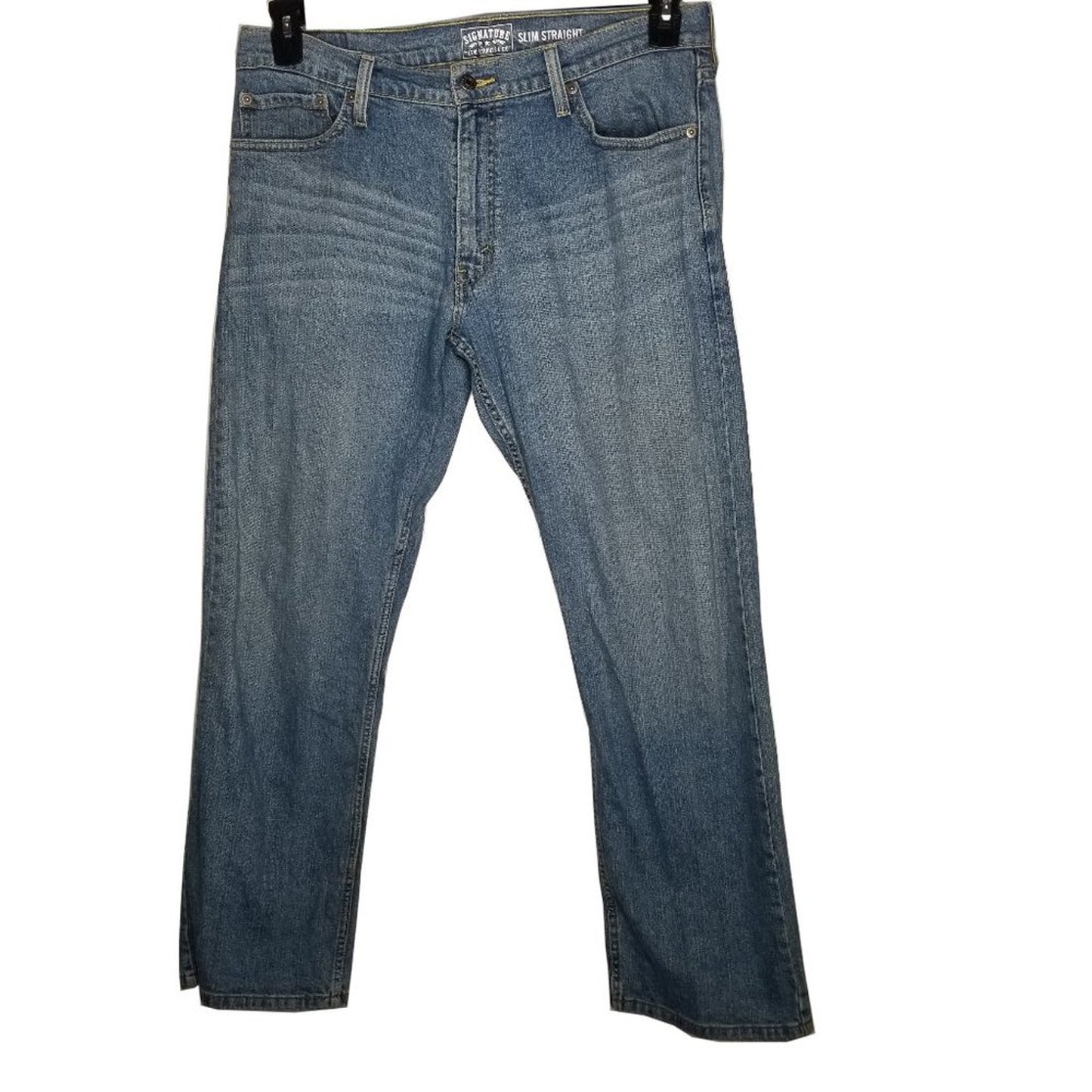 Signature by Levi Strauss & Co. Slim Straight Jeans Mid Rise Light Wash Sz 36x30