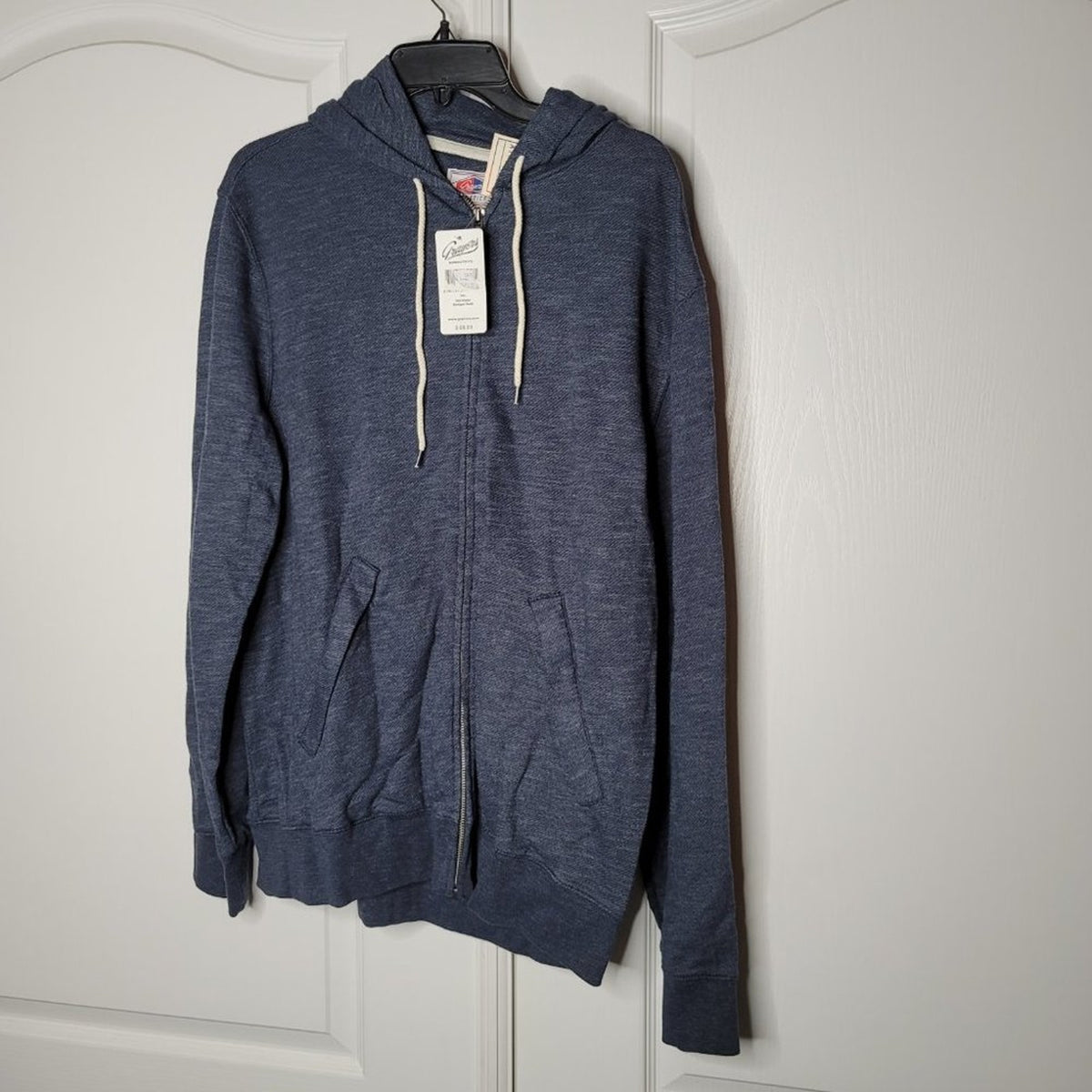 Grayers Montague Zip Up Hoodie Long Sleeves Front Zip Closure Navy X_large New