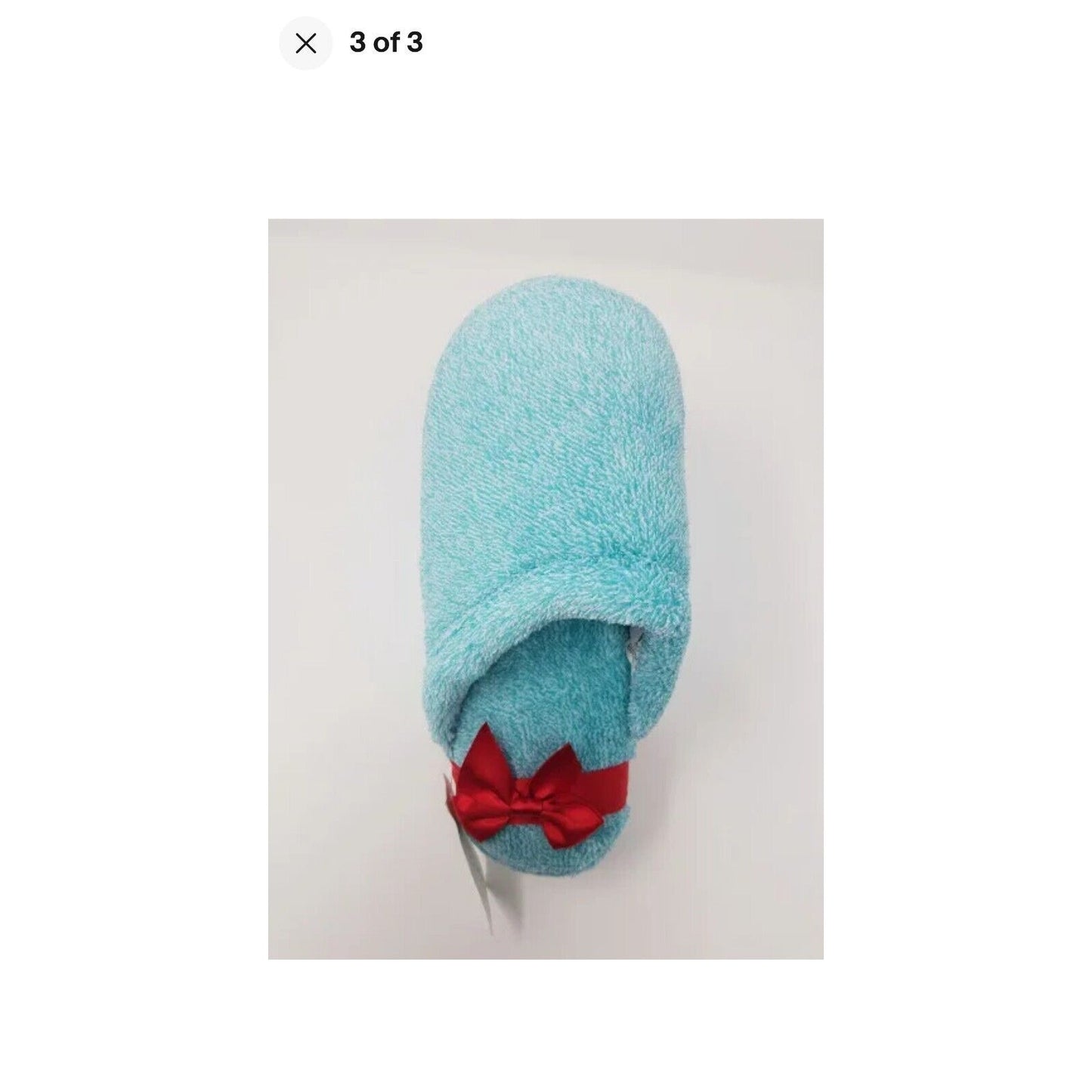 Charter Club Women's Rice Pile Slippers LARGE (8-9) Teal Blue NEW