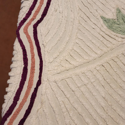 Chenille Full Bedspread Florals NEEDS REPAIR Queen cutter crafts florals flower