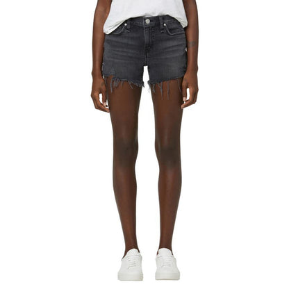 Hudson Denim Gemma Frayed Denim Cutoff Shorts Lady Luck Black Size 25 orig. $115