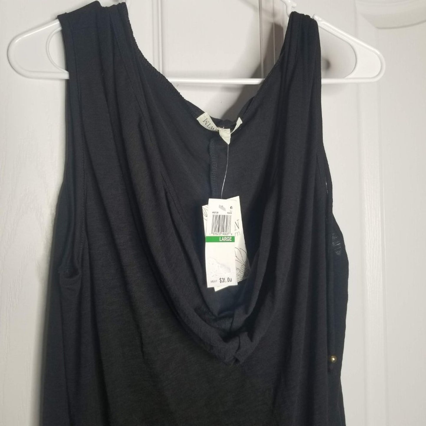 Miken Swim Sheer Tank Dress Swim Cover-Up Sleeveless Black Size Large NEW