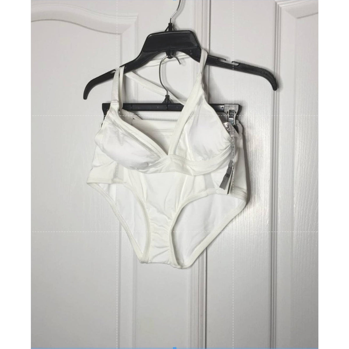 Mossimo Del Mar Camilla Bralette Bikini 2 Pc SwimWear High Waist Small White